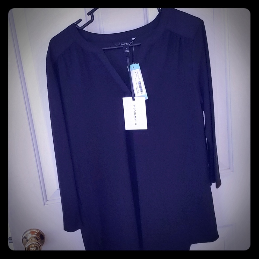 Knit top with long sleeves